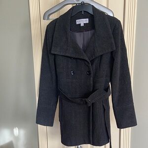 Andrew Marc Charcoal Gray Double-Breasted Jacket Size 10